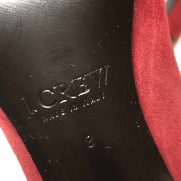 J. CREW Matte Muted Red Suede Leather Platform Heel Round Toe 8 Career Cocktail - Picture 7 of 8